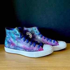 Hand painted galaxy converse high tops